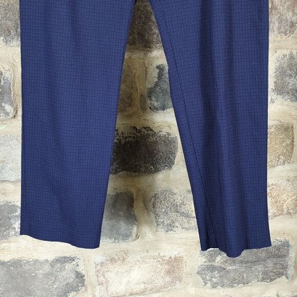Mario Serrani Made in Italy Woman's Size 8 Blue Black Geometric Shape Trousers - Picture 6 of 13